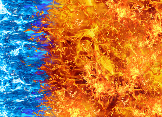 Blue fire flag